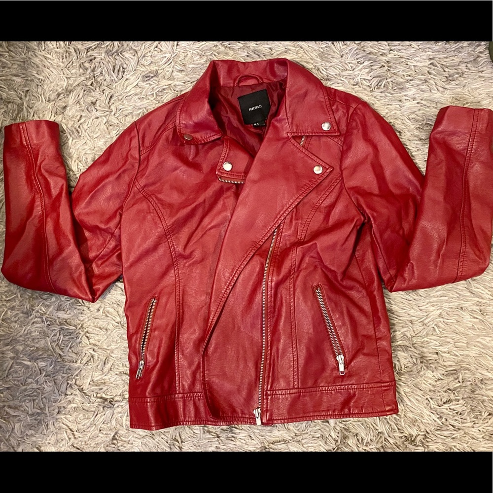 Red Moto Leather Jacket❤️